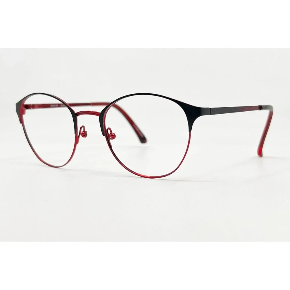 Karen Kane Eyeglasses Womens Black Red Durian Round Full Rim Frames 48-19-135